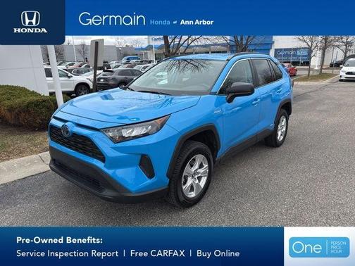 Blue 2021 Toyota RAV4 Hybrid LE