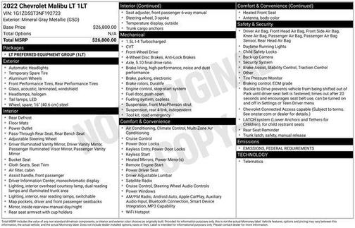2022 Chevrolet Malibu FWD LT