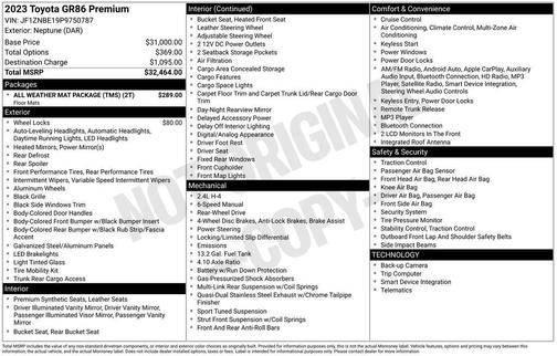 Neptune 2023 Toyota GR86 Premium