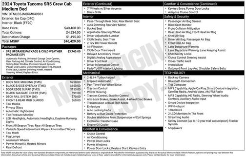Ice Cap 2024 Toyota Tacoma SR5