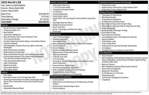 Ebony Black 2023 Kia K5 LXS