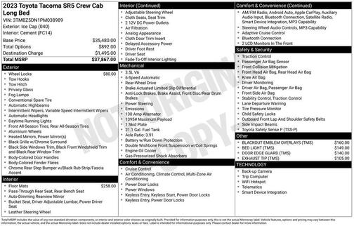 Ice Cap 2023 Toyota Tacoma SR5