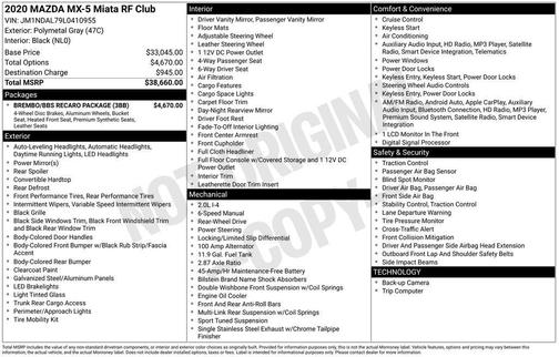 2020 Mazda MX-5 Miata RF Club