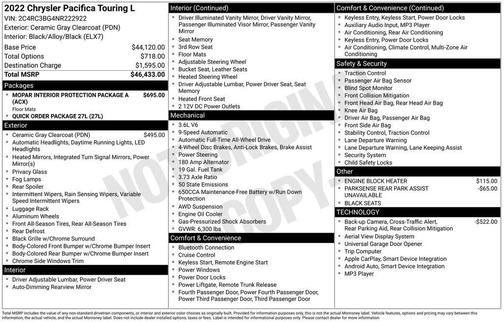 2022 Chrysler Pacifica Touring L