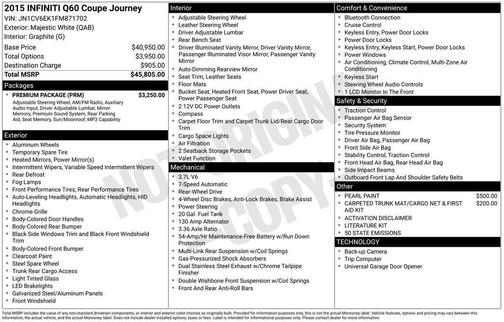 2015 INFINITI Q60 Journey