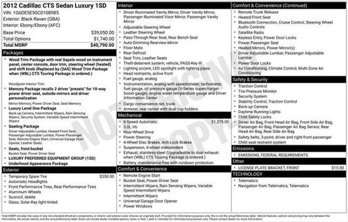 2012 Cadillac CTS Luxury