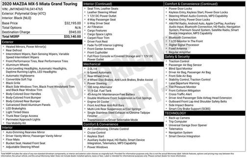 2020 Mazda MX-5 Miata Grand Touring
