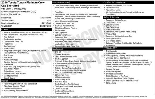 Magnetic Gray Metallic 2016 Toyota Tundra Platinum