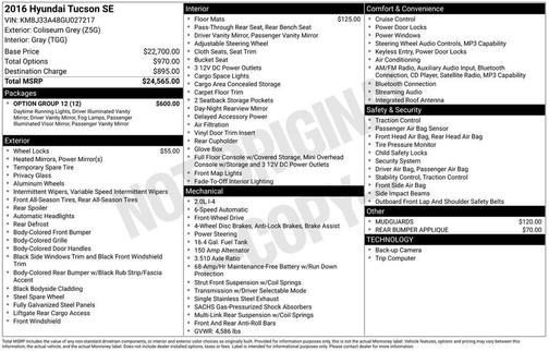 Coliseum Grey 2016 Hyundai TUCSON SE