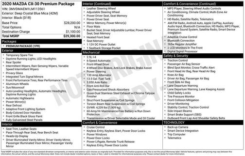 2020 Mazda CX-30 Premium Package
