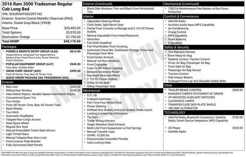 2016 RAM 3500 Tradesman