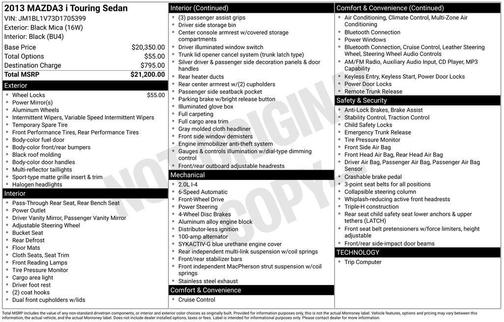 Black Mica 2013 Mazda Mazda3 i Touring