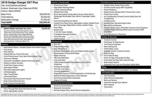 2018 Dodge Charger SXT Plus