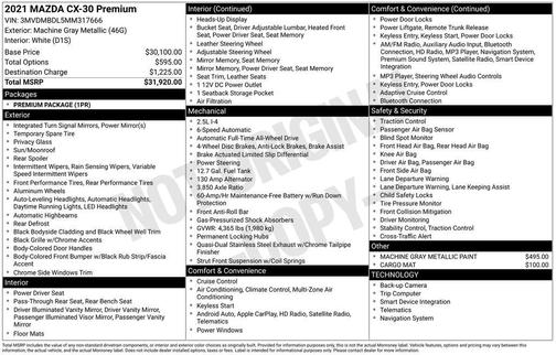 2021 Mazda CX-30 Premium Package