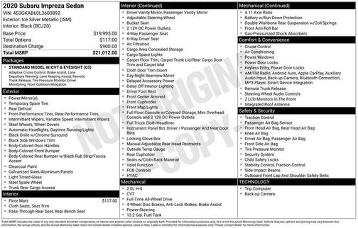 2020 Subaru Impreza Sedan