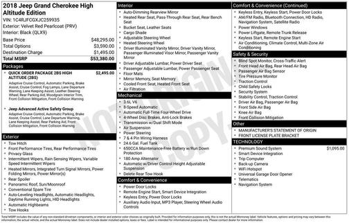 2018 Jeep Grand Cherokee High Altitude