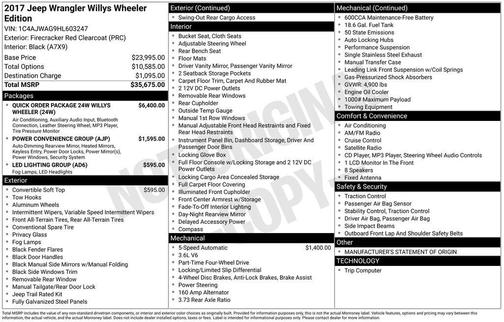 2017 Jeep Wrangler Willy Wheeler 4x4