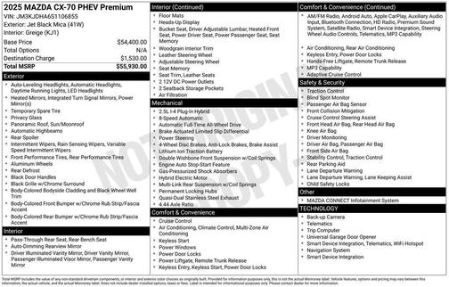 2025 Mazda CX-70 PHEV Premium Package
