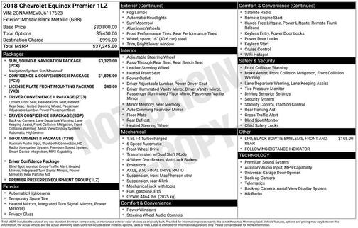 Mosaic Black Metallic 2018 Chevrolet Equinox Premier