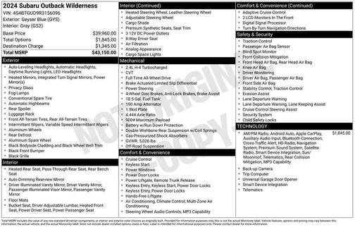 2024 Subaru Outback Wilderness