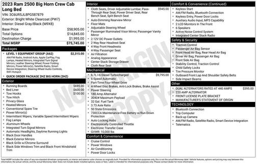 2023 RAM 2500 Big Horn Crew Cab 4x4 8' Box
