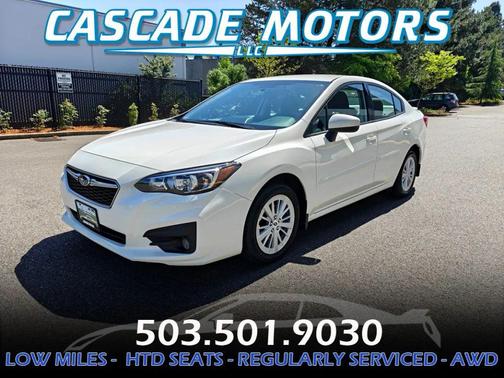 Crystal White Pearl 2017 Subaru Impreza 2.0i Premium