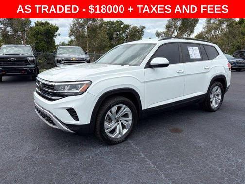 Pure White 2021 Volkswagen Atlas 3.6L SE w/Technology