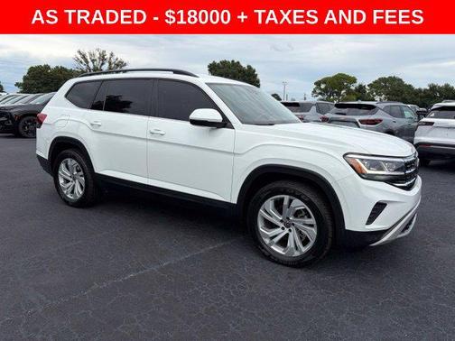 Pure White 2021 Volkswagen Atlas 3.6L SE w/Technology