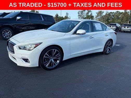 Pure White 2021 INFINITI Q50 3.0t LUXE