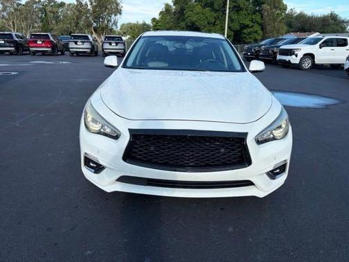 Pure White 2021 INFINITI Q50 3.0t LUXE