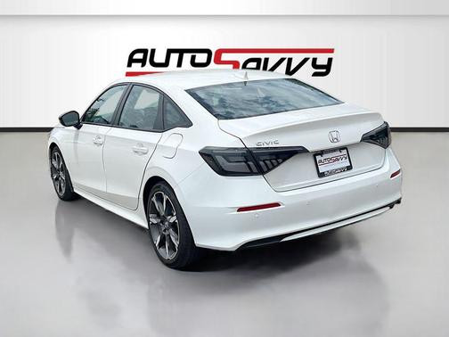 Platinum White Pearl 2025 Honda Civic Hybrid Sport Touring