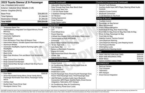 2023 Toyota Sienna LE