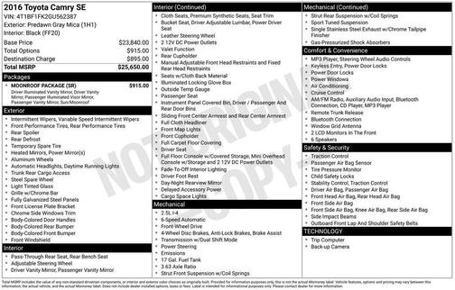 2016 Toyota Camry XLE