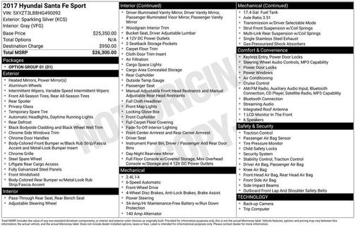 2017 Hyundai Santa Fe Sport 2.4L