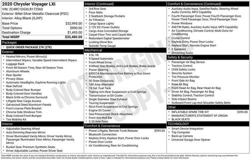 Billet Silver Metallic Clearcoat 2020 Chrysler Voyager LXI