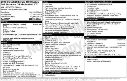 Satin Steel Metallic 2020 Chevrolet Silverado 1500 Custom Trail Boss