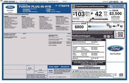 Oxford White 2020 Ford Fusion Energi Titanium