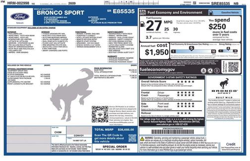 Oxford White 2025 Ford Bronco Sport Outer Banks