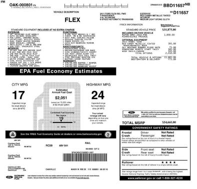 Red 2011 Ford Flex SEL