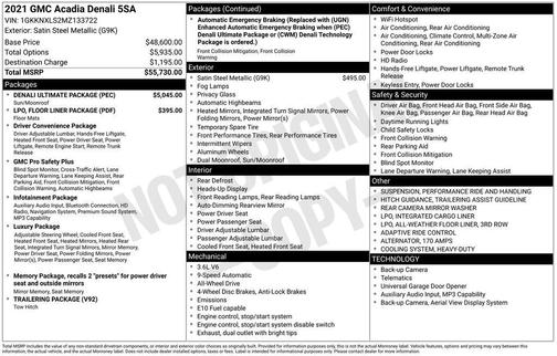 Satin Steel Metallic 2021 GMC Acadia Denali