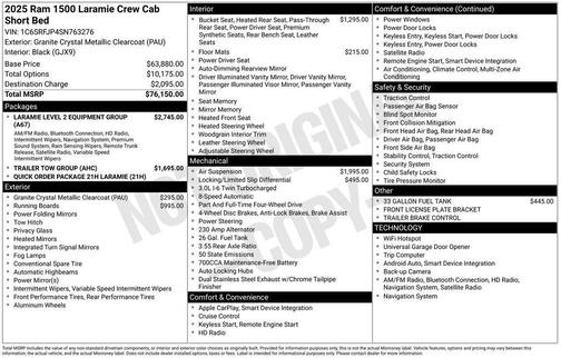 Granite Crystal Clearcoat Metallic 2025 RAM 1500 Laramie