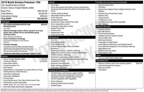 Ebony Twilight Metallic 2018 Buick Enclave Premium