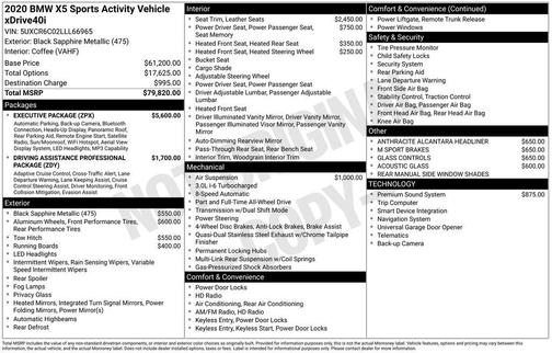 Black Sapphire Metallic 2020 BMW X5 xDrive40i