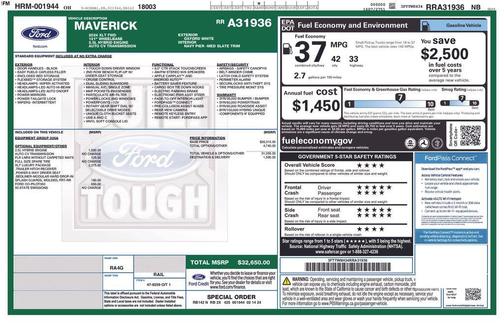 Oxford White 2024 Ford Maverick XLT
