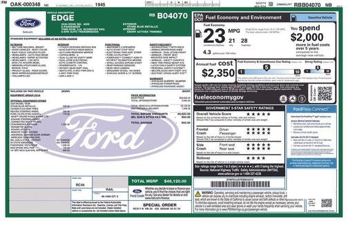 Blue Metallic 2024 Ford Edge SEL