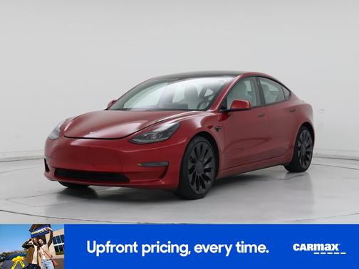 Red 2021 Tesla Model 3 Performance