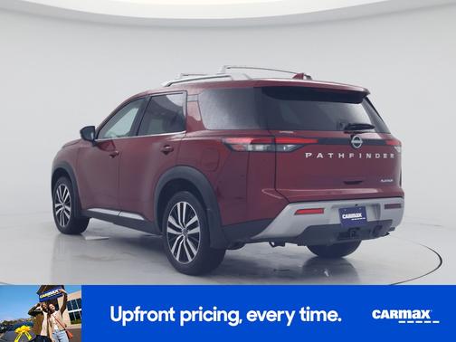 Red 2025 Nissan Pathfinder Platinum