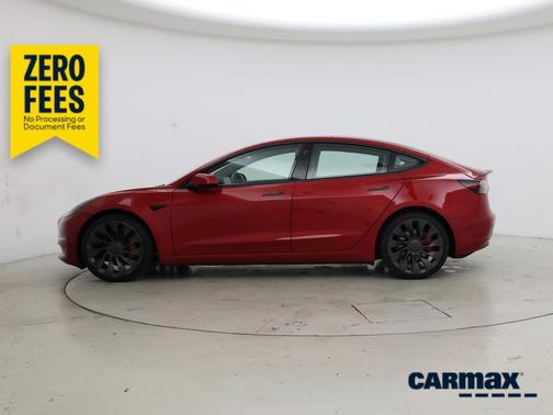 Red 2021 Tesla Model 3 Performance