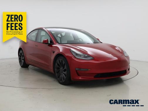 Red 2021 Tesla Model 3 Performance