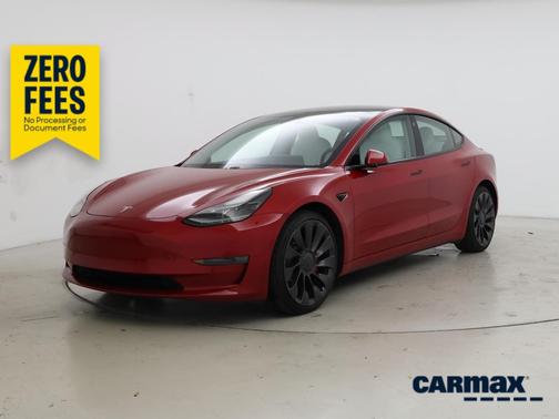 Red 2021 Tesla Model 3 Performance